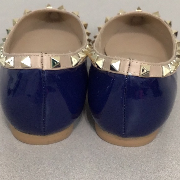 VALENTINO GARAVANI BLUE STUDDED BALLET FLATS SIZE 40 LOOK A LIKE - Picture 4 of 5